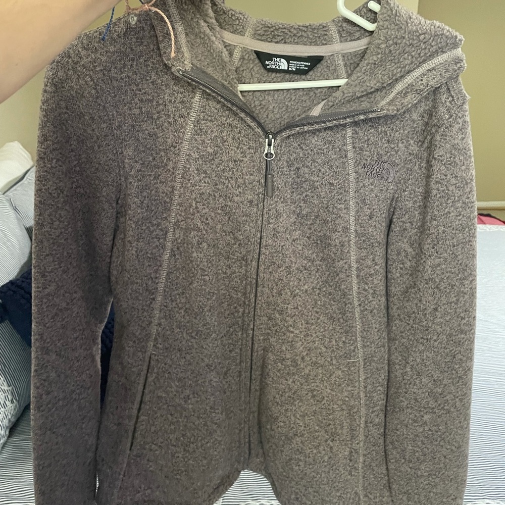 North Face hooded jacket, purple/gray heather in color. Brand new without tags